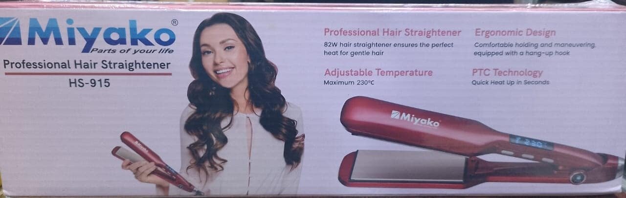 Picture of Miyako Professional Electronic Hair Straightener | Miyako Electronic Hair Straightener | Model : HS-915 - Red
