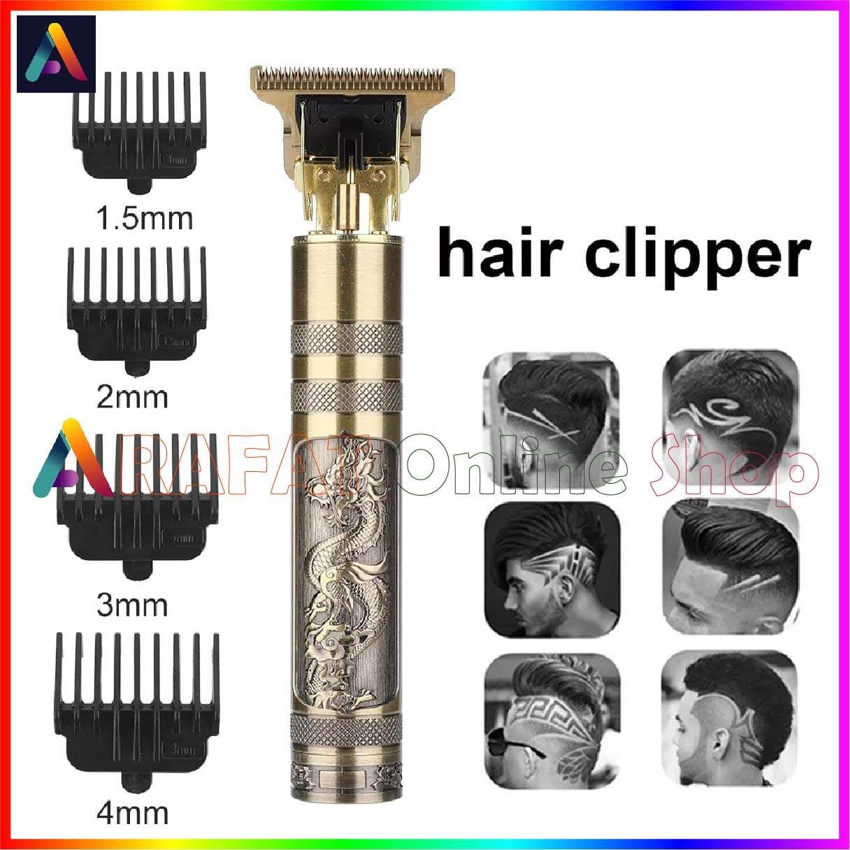 Picture of Vintage T9 trimmer Electric Professional Hair Clipper Hair Cutting Machine Trimmer for Men - Golden