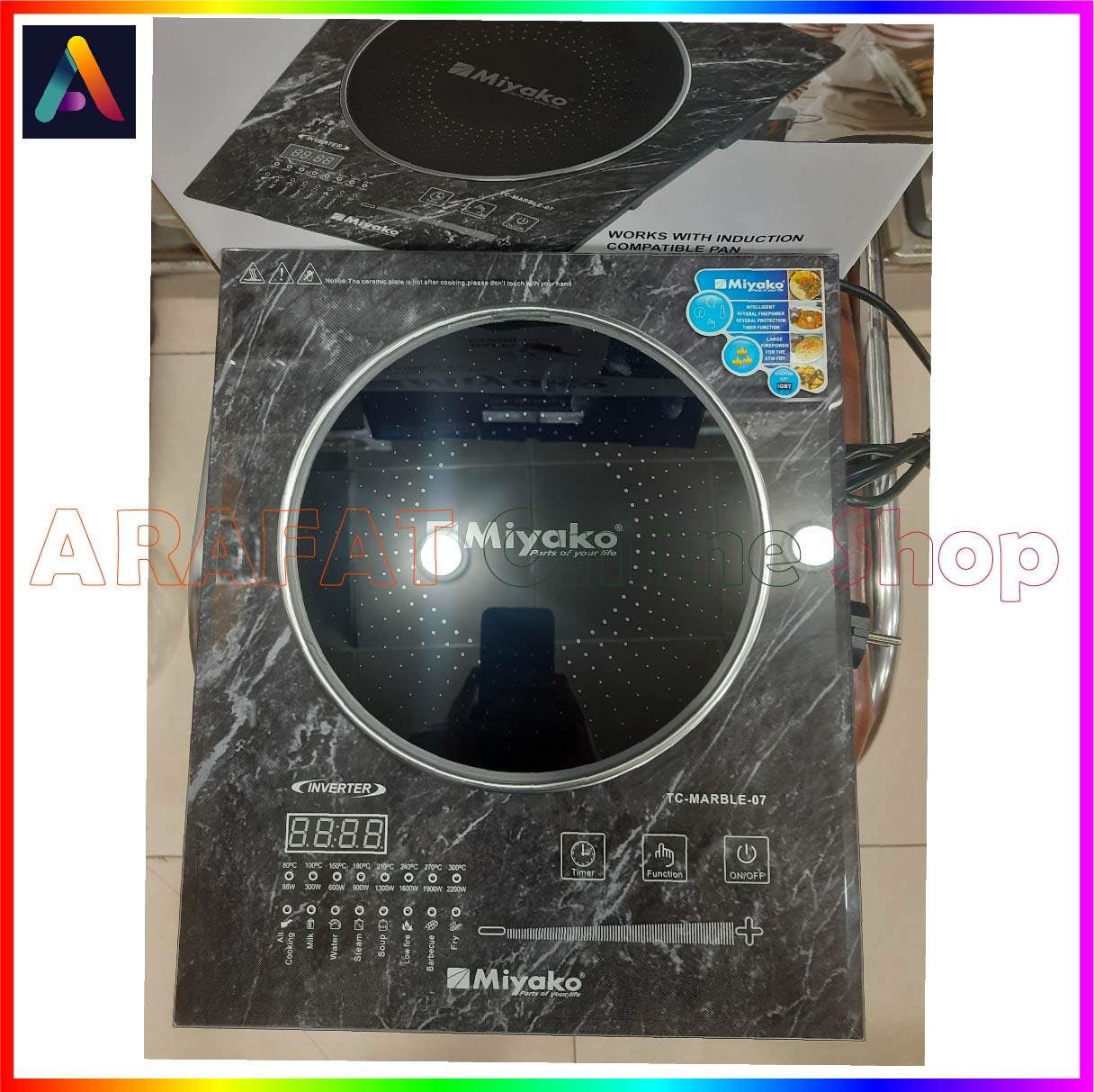 Picture of Miyako LATEST MODEL Induction Cooker Smokeless And Energy Savings [INVERTER] | Model : TC-Marble-07 | Capacity : 2200 Watt | 4 Digit Display