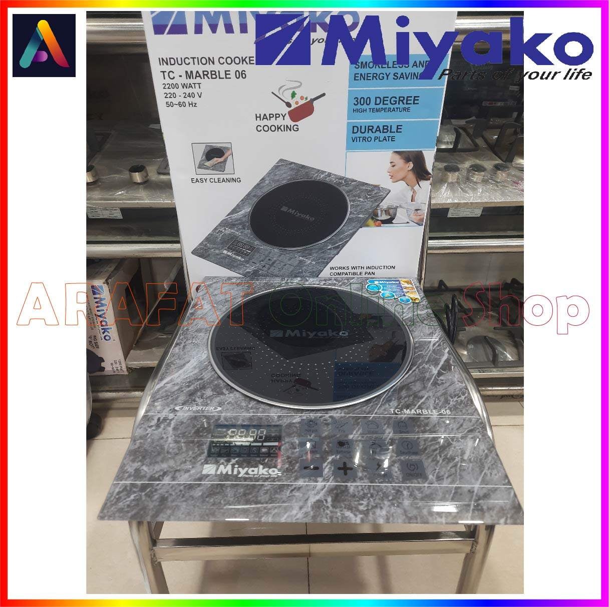Picture of Miyako Induction Cooker Smokeless And Energy Savings [INVERTER] | Model : TC-Marble-06 | Capacity : 2200 Watt | 4 Digit Display