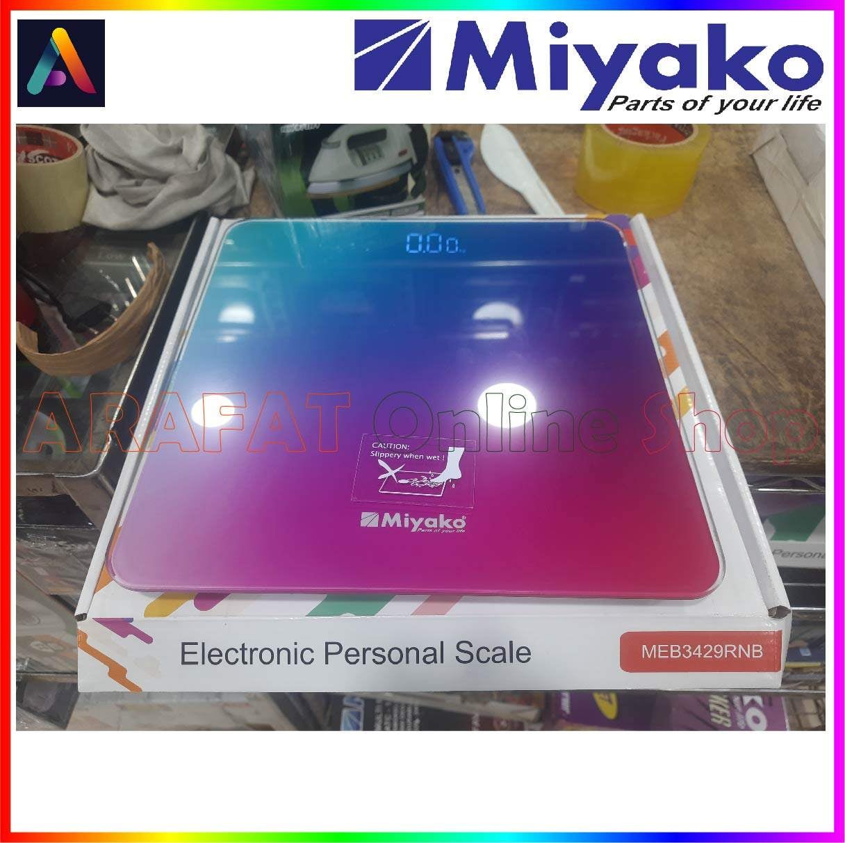 Picture of Accurate Weight Measurement with Miyako Digital Weight Machine/Miyako Electrical Personal Scale MEB-3429RNB - Your Reliable Partner for Health and Fitness Goals - Rose & Blue