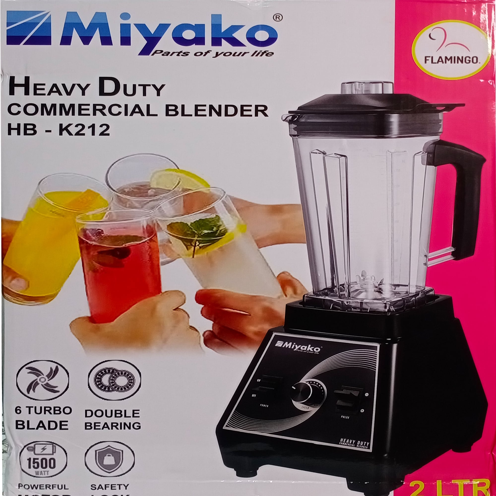 Picture of Miyako Heavy Duty Commercial Blender 6 Turbo Blade | Model : HB-K212 | 1500 watt