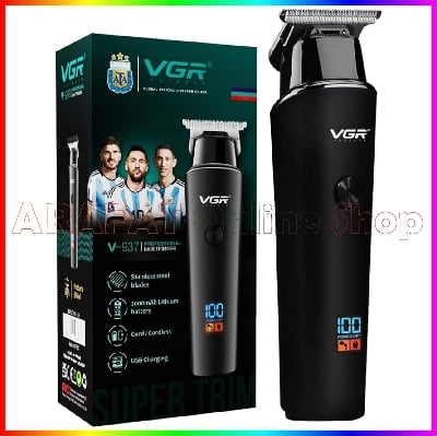 Picture of VGR V-937 Cord and Cordless Multifunction Trimmer and Hair Clipper with Metal Body Type C Fast Charing and Digital display - Black