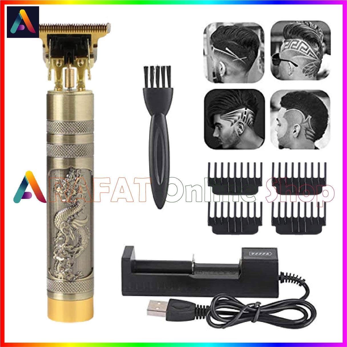 Picture of Vintage T9 Electric Hair Cutting Machine Rechargeable T9 Hair Clipper - Golden