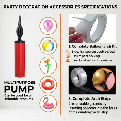 Happy Anniversary Decoration Items Combo - Metallic Balloons, Banner, Curtain & Pump Complete Decoration Kit 86 Pcs)