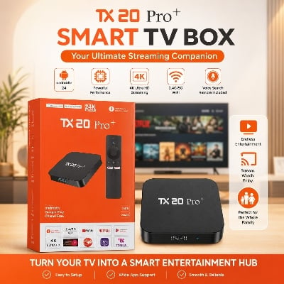 Picture of TX20 Pro 12K ULTRA HD Android Smart TV - Television Box  Free Dish Channel, Bluetooth Remote with Warranty