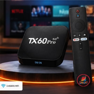 Picture of Tx60 Pro Android Smart TV Box With Display 16GB 256GB Free Dish Channel Voice Remote Android 16