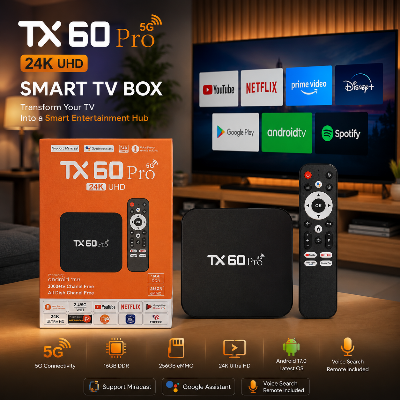 Picture of Tx60 Pro Android Smart TV Box No Display 16GB 256GB Free Dish Channel Voice Remote Android 16