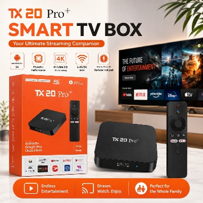 Picture of TX20 Pro 12K ULTRA HD Android Smart TV - Television Box Voice Remote, Bluetooth, Free Dish Channel Warranty