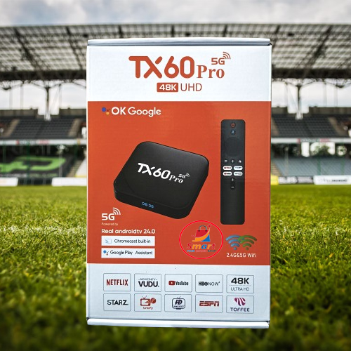 Picture of TX60 Pro 5G 14K ULTRA HD No Display 16GB 256GB Android 16 Smart TV - Television Box Voice Remote, Bluetooth, Free Dish Channel with Warranty