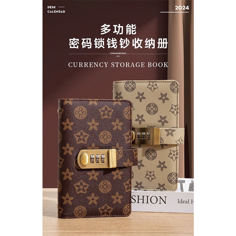 Picture of Cash Saving Book Can Only Put Money, Family Financial Management Accounting Book, Money Saving Bag, Kidsren's Change Money Saving Zipper Bag Loose-Leaf Book - Multicolor