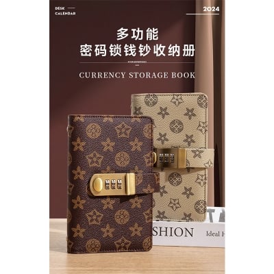 Picture of Cash Saving Book Can Only Put Money, Family Financial Management Accounting Book, Money Saving Bag, Kidsren's Change Money Saving Zipper Bag Loose-Leaf Book - Multicolor