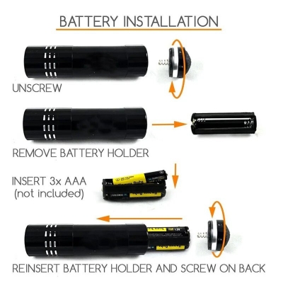 Picture of Mini 9 LED Flashlight Black Ultraviolet Light Super Mini Aluminum UV Light Torch Lamp (with battery)