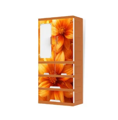 Picture of Titanium Almirah Glass 3 Drawer- Valencia Pro Rose Wood