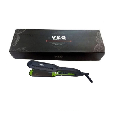 Picture of V&G 8250 Flat Hair Straightener Flat Iron With Temperature (Black)