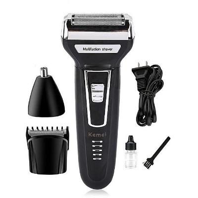 Picture of Kemei KM-6558 3 in 1 Electric Shaver Nose Hair Trimmer Double-blades Beard Trimmer Shaving Machine Men Razor Device