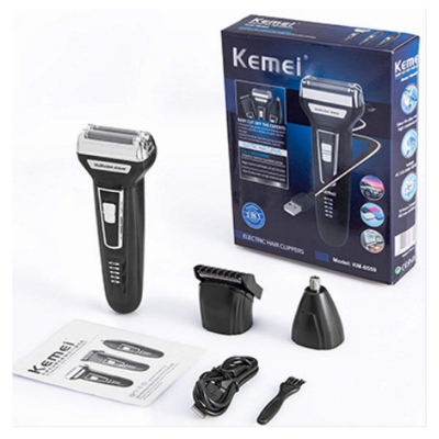 Picture of Kemei KM-6558 3 in 1 Electric Shaver Nose Hair Trimmer Double-blades Beard Trimmer Shaving Machine Men Razor Device