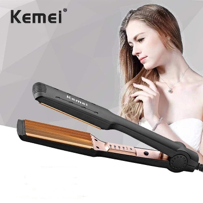 Picture of kemei km-472 - Professional Hair Crimper wide plate instant heating - Black