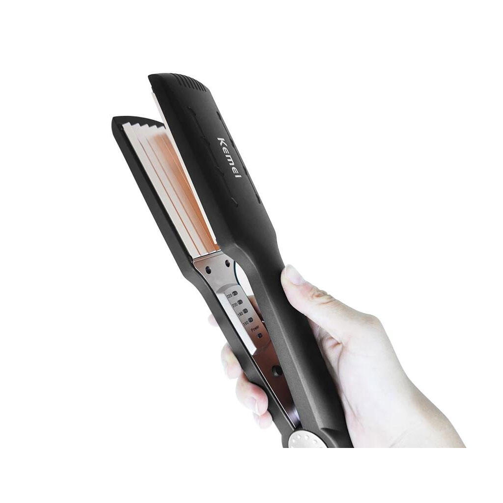 Picture of kemei km-472 - Professional Hair Crimper wide plate instant heating - Black