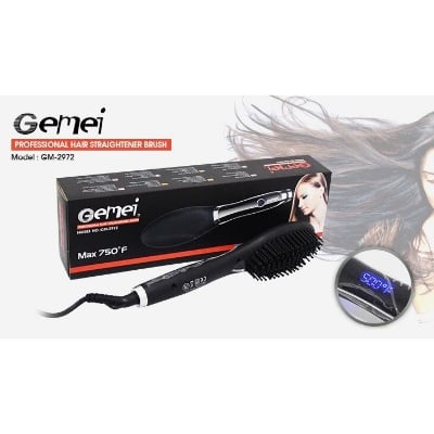 Picture of GEMEI GM- 2972 Professional Hair Straightener Brush For Sleek And Straight Hair - Body