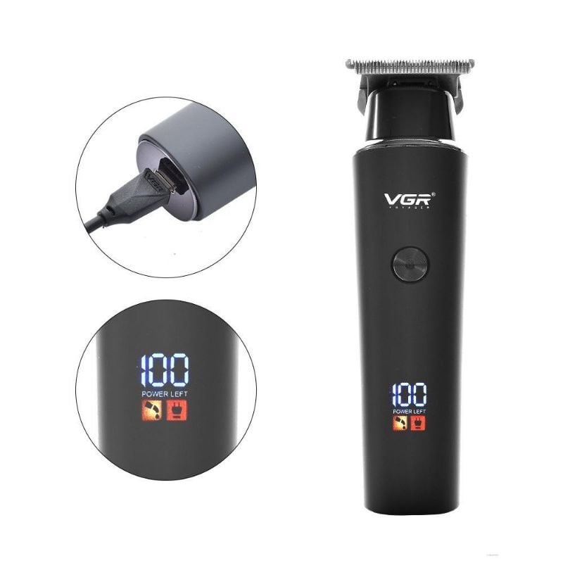 Picture of VGR V-937 Professional Rechargeable Electric Hair Trimmer With Metal Blade - Black