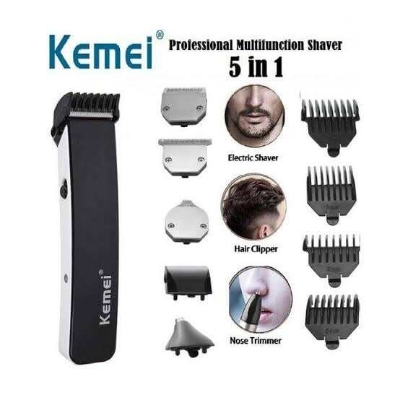 Picture of Kemei KM-3590 Professional Cordless 5 in 1 Nose Beard Ear Hair Clipper Trimmer Shaver for Men - Black