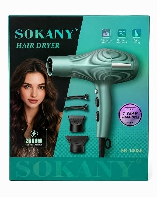 Picture of SOKANY Professional Hair Dryer SK-14006 – 2000W (Green) - Dark Grey