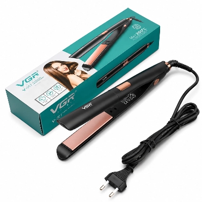 Picture of VGR V-507 Professional Hair Straightener – Salon-Grade Flat Iron with Even Heat Plates for Smooth, Sleek & Frizz-Free Hair - Black