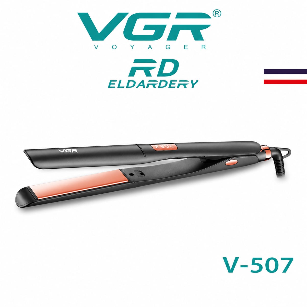 Picture of VGR V-507 Professional Hair Straightener – Salon-Grade Flat Iron with Even Heat Plates for Smooth, Sleek & Frizz-Free Hair - Black