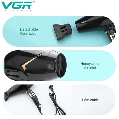 Picture of VGR V-423 Essential DryCare Hair Dryer Salon Series for Women - Black