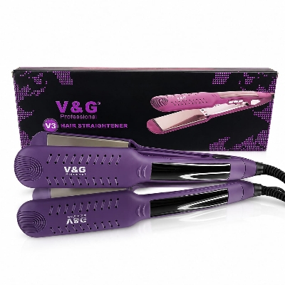 Picture of V&G V3 Professional Hair Straightener with Fast Heat For Women - Purple