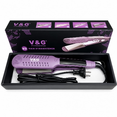 Picture of V&G V3 Professional Hair Straightener with Fast Heat For Women - Purple
