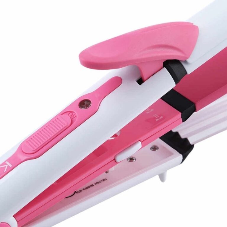 Picture of Kemei KM-1213 Professional Ceramic Coating 3-in-1 Hair Iron Curler & Hair Styling Tool - Pink