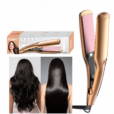 Picture of Kemei KM-3141 Professional Hair Straightener for Women - Gold