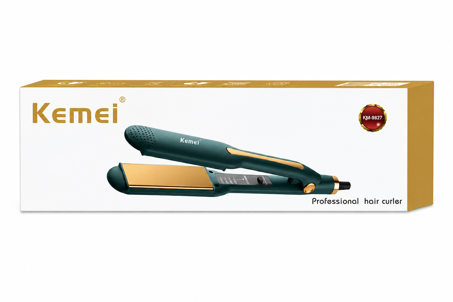 Picture of Kemei KM-9827 Professional Hair Straightener - Black