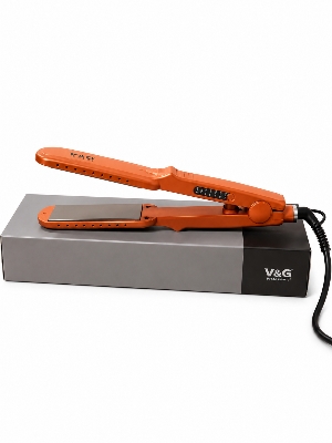Picture of V&G V-1218 Flat Hair Straightener Flat Iron With Temperature Control (Orange) - Orange