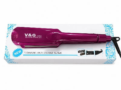 Picture of V&G V-7240A Curl Hair Straightener Crimper Iron With Temperature Control (Original) - Maroon