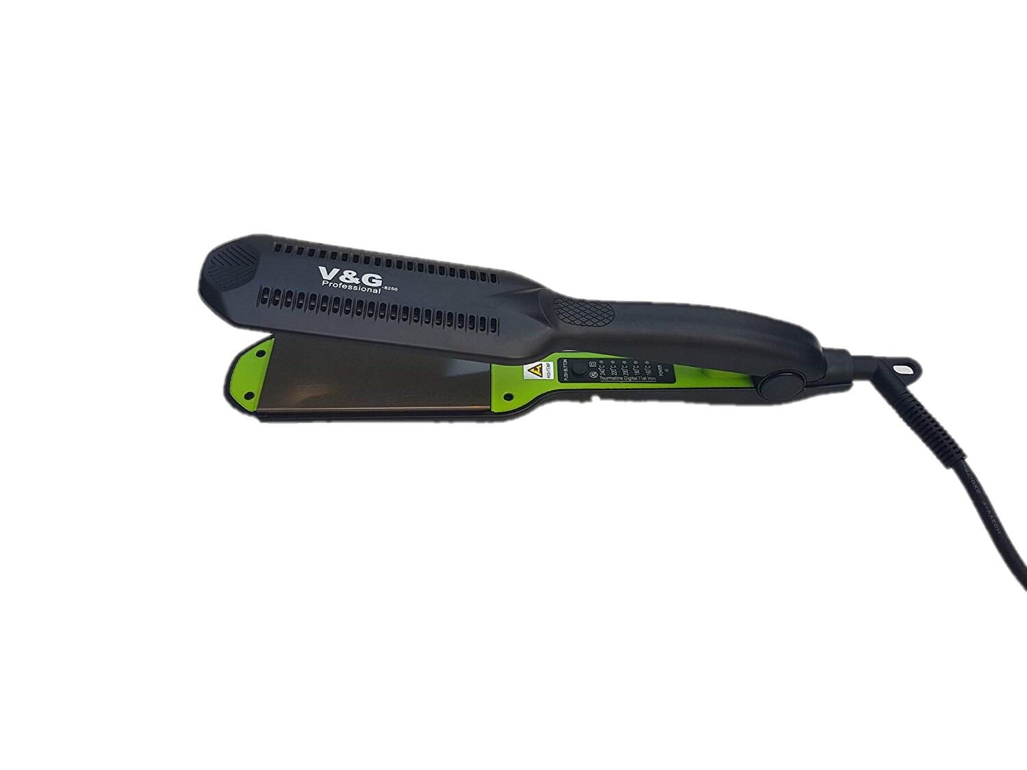 Picture of V&G V-8250 Flat Hair Straightener Flat Iron With Temperature (Black) - Black