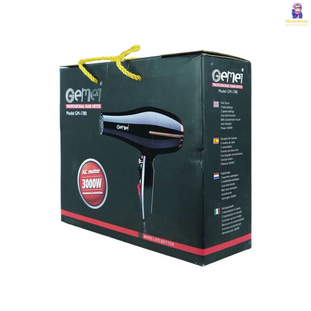 Picture of Gemei Gm-1780 Professional Hair Dryer 3000W - Black