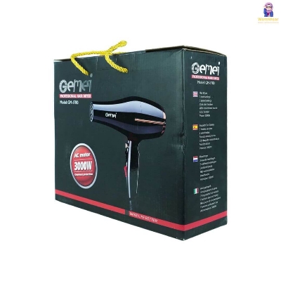 Picture of Gemei Gm-1780 Professional Hair Dryer 3000W - Black