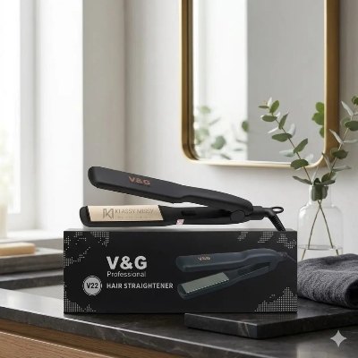 Picture of V&G V22 Professional Hair Straightener For Women - Black