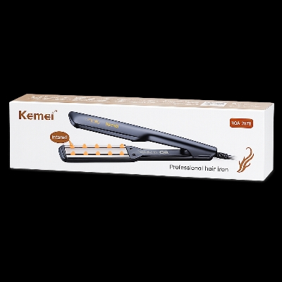 Picture of Kemei KM-2519 StraightCare Essential Hair Straightener and Iron for Women - Black