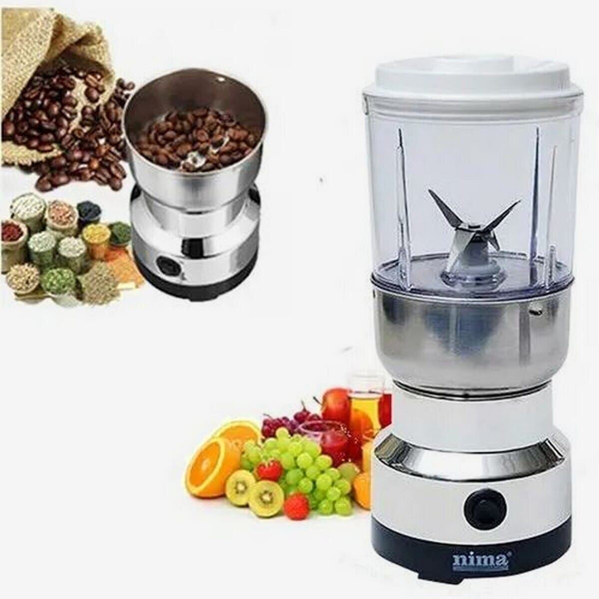 Picture of Nima 2-in-1 Stainless Steel Electric Grinder & Mixer-Silver