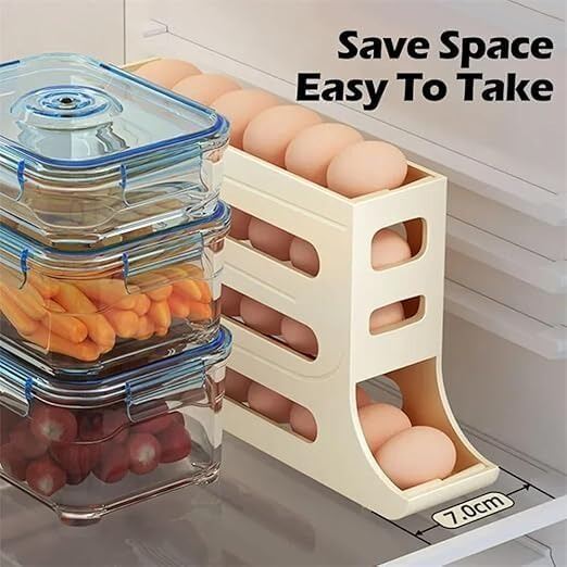 Picture of 4-Layer Automatic Rolling Egg Holder for Refrigerator