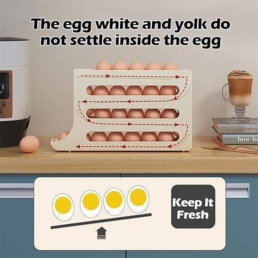 Picture of 4-Layer Automatic Rolling Egg Holder for Refrigerator