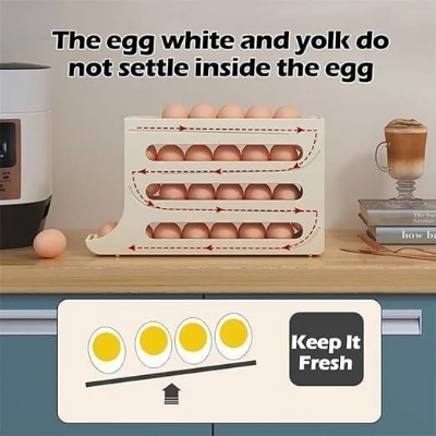 Picture of 4-Layer Automatic Rolling Egg Holder for Refrigerator