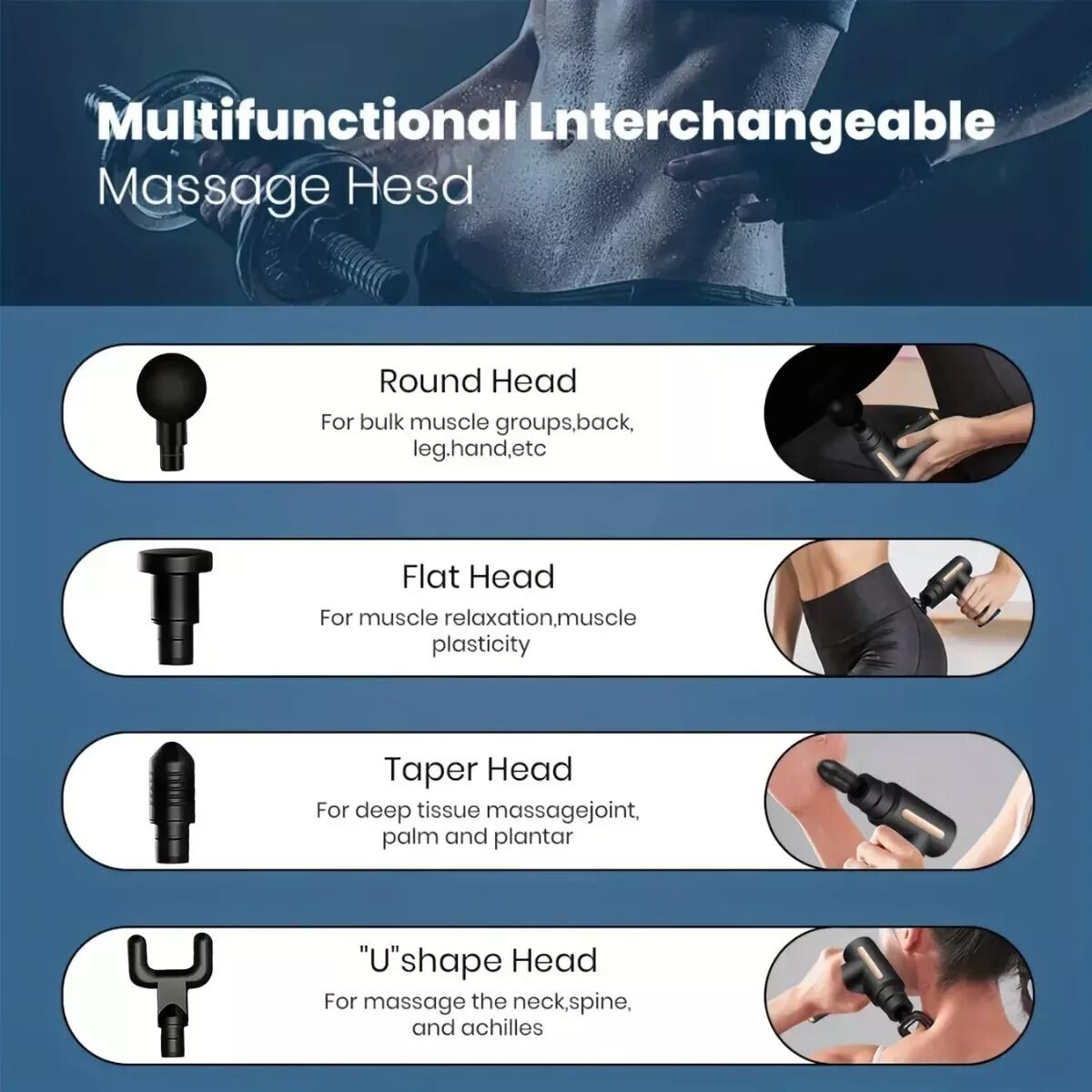 Picture of Portable Deep Tissue Percussion Mini Massager-Black
