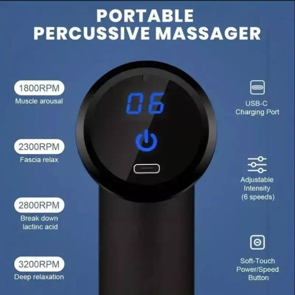 Picture of Portable Deep Tissue Percussion Mini Massager-Black