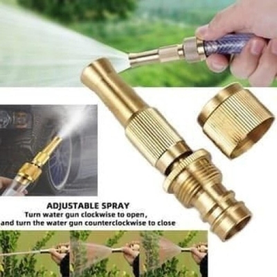 Picture of High-Pressure Adjustable Copper Water Spray Gun-Golden