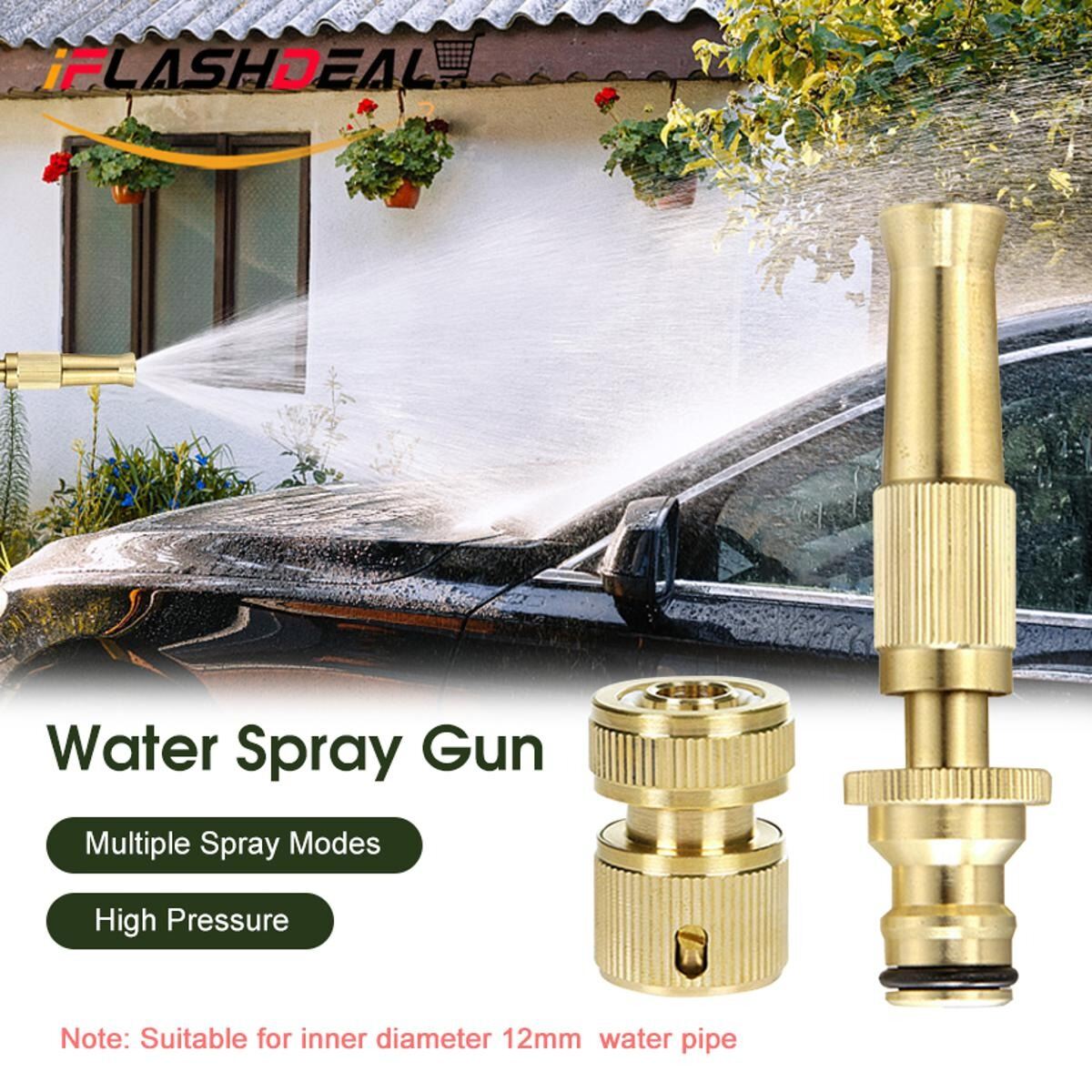 Picture of High-Pressure Adjustable Copper Water Spray Gun-Golden